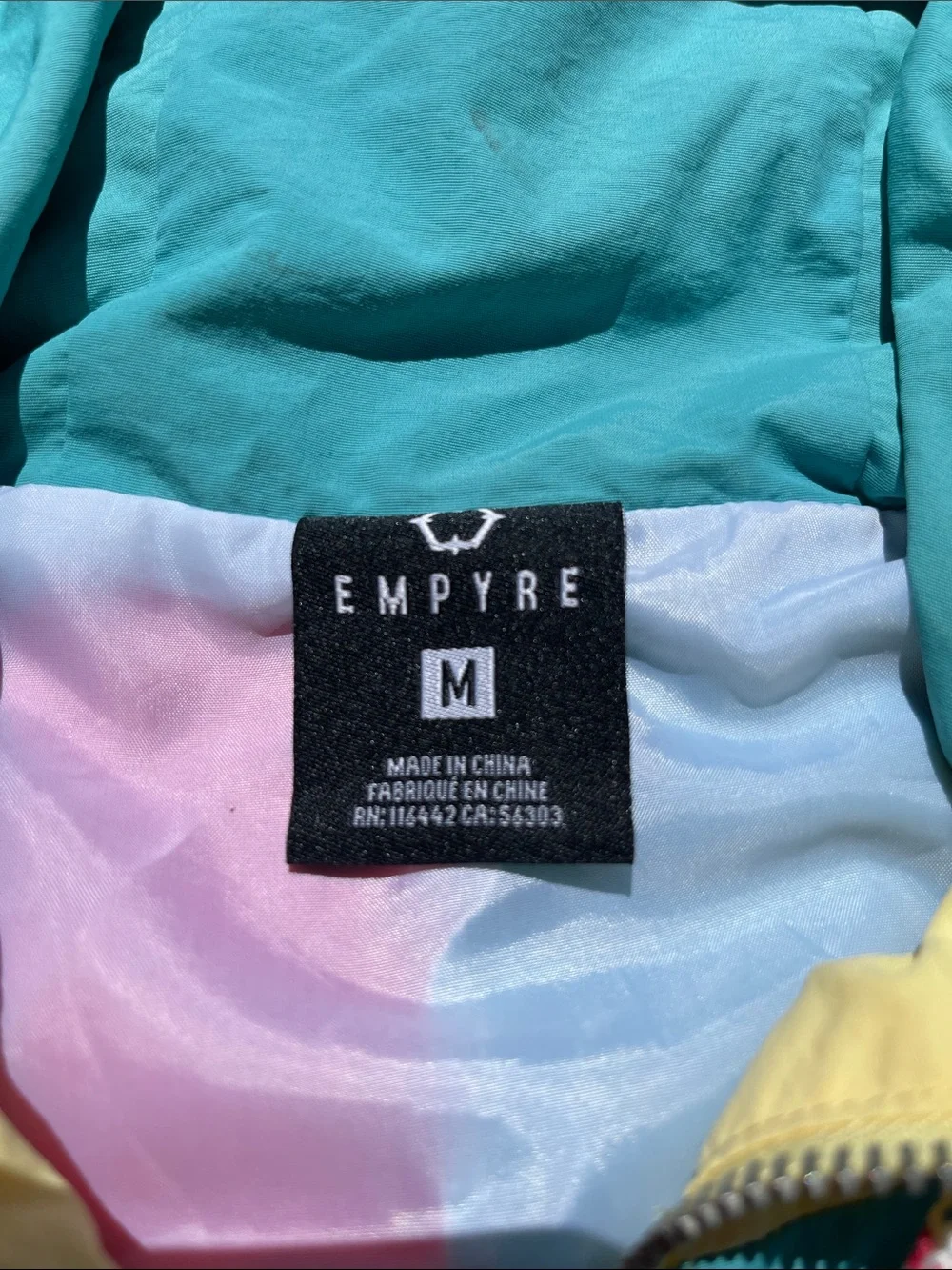 Empyre Colorblock Hooded Rain Anorak - Pink, Teal, Yellow, White